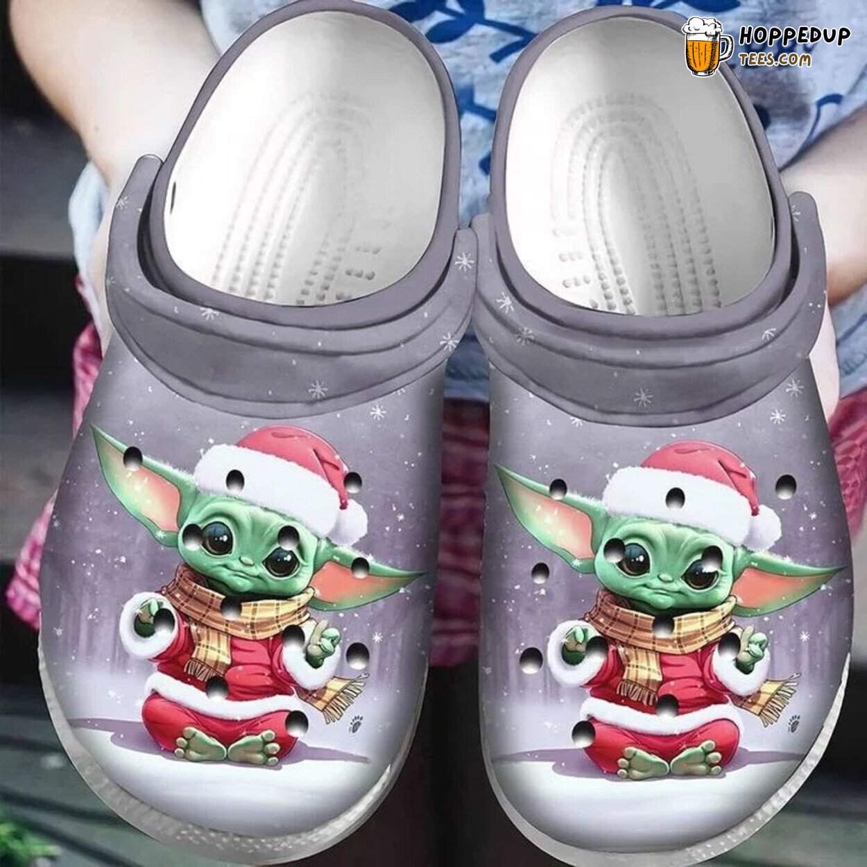 Baby Yoda Santa Claus Suit Themed Comfortable Unique Clog Shoes