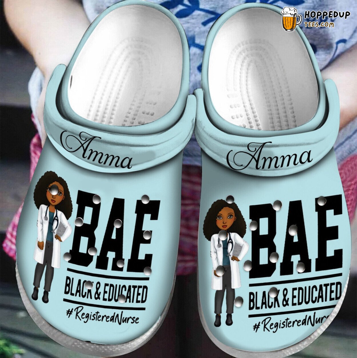 Bae Black Educated Register Nurse Gift Classic Water Comfortable Clogs