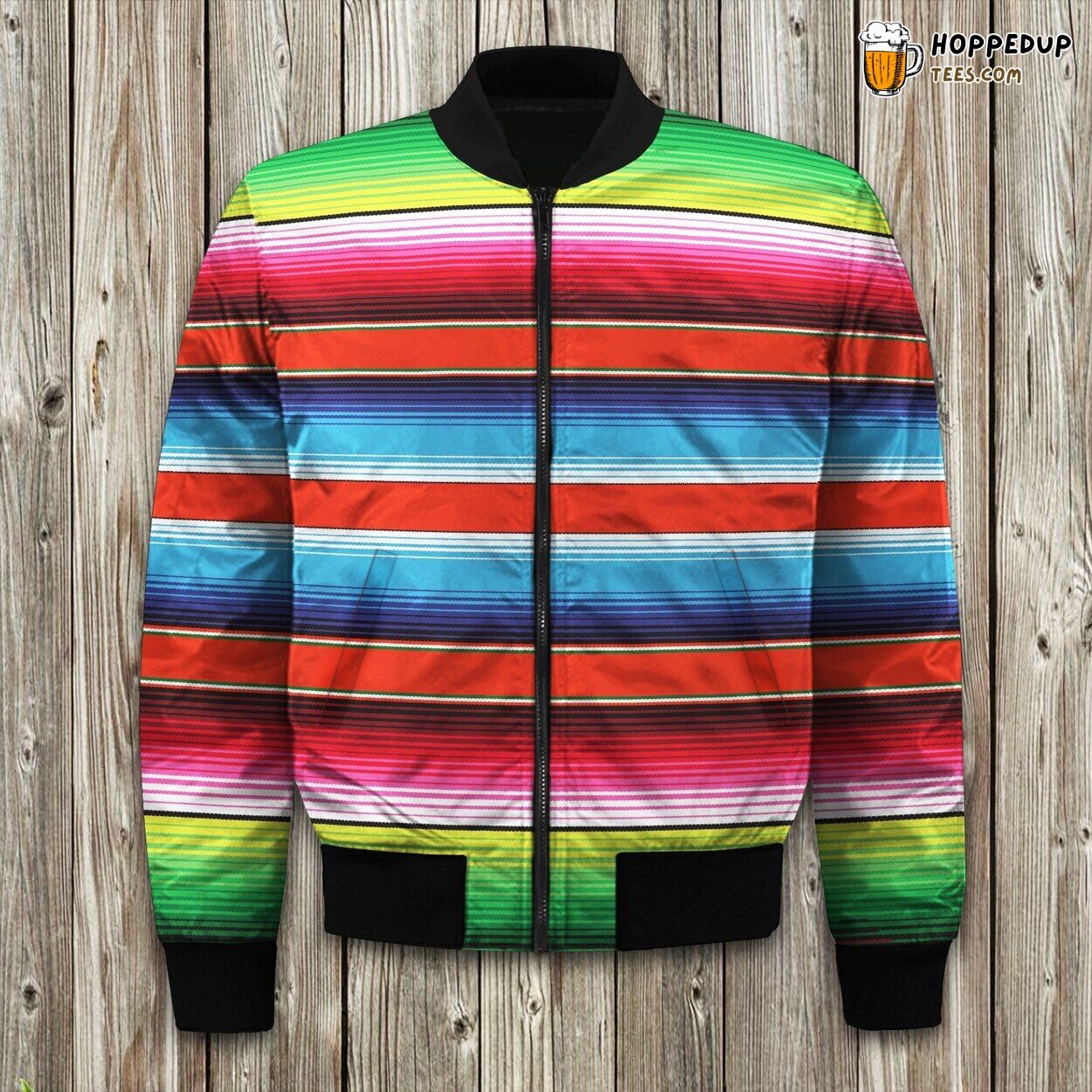 Baja Serape Authentic Mexican Bomber Jacket Winter Edition