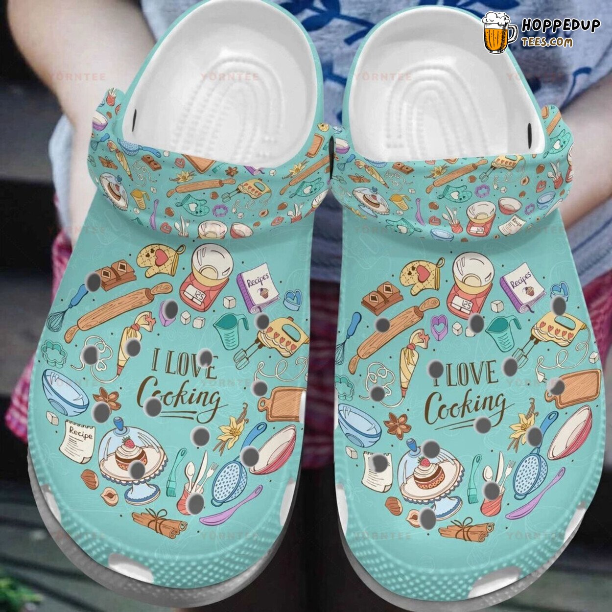Baking Colorful Cupcakes Themed Rubber Clog Shoes Comfy Footwear for Bakers