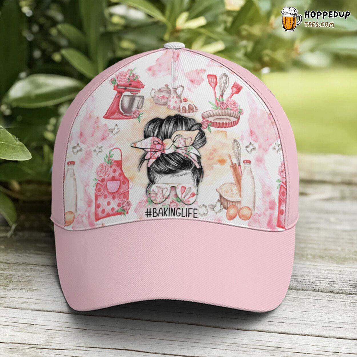 Baking Enthusiast Pinky Life Bun Hair Mom Unique Design Baseball Cap