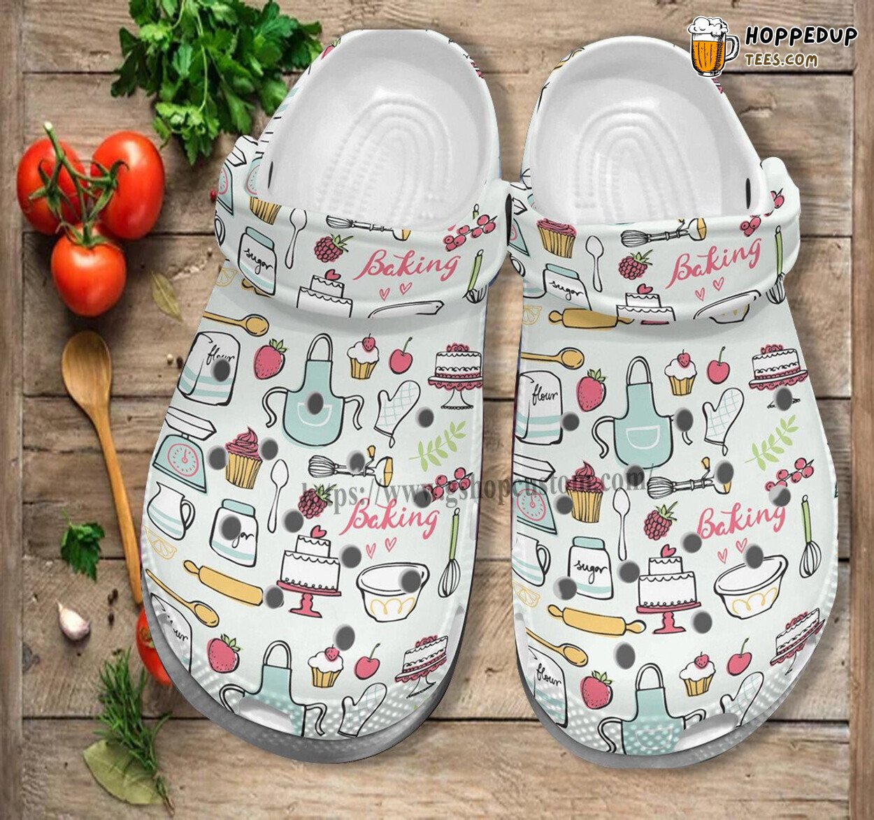 Baking Grandma Chef Mom Mother Day Kitchen Pancake Themed Clogs
