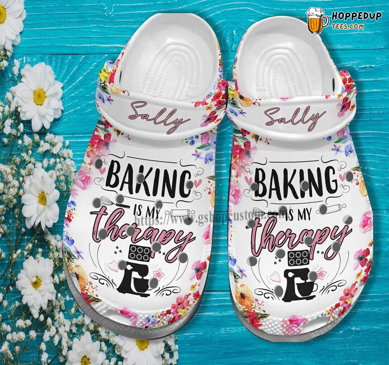 Baking Therapy Flower Chef Grandma Kitchen Cake Mother Day Clogs