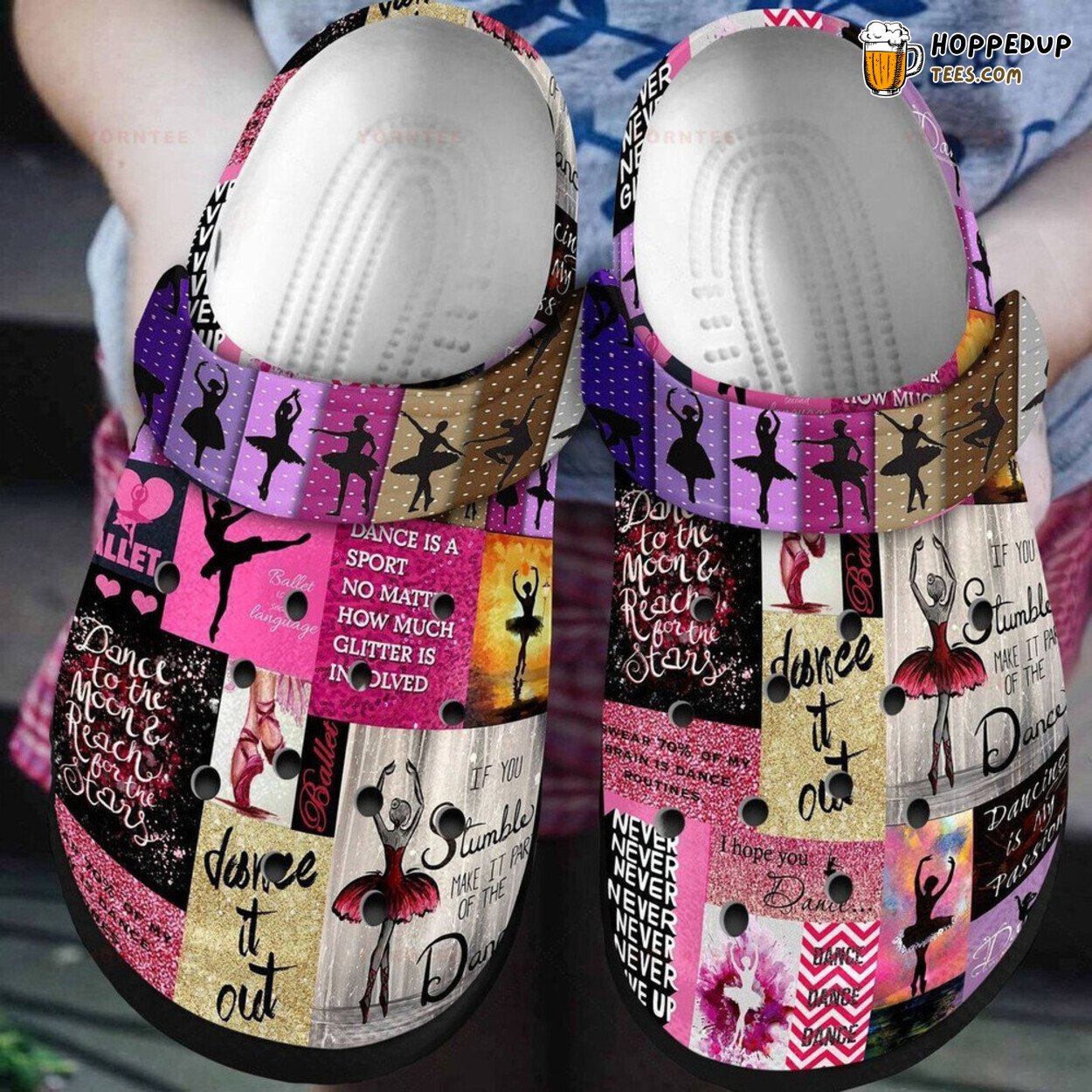 Ballet Dance To The Moon Themed Rubber Clog Shoes Comfy Dance Lover Gift