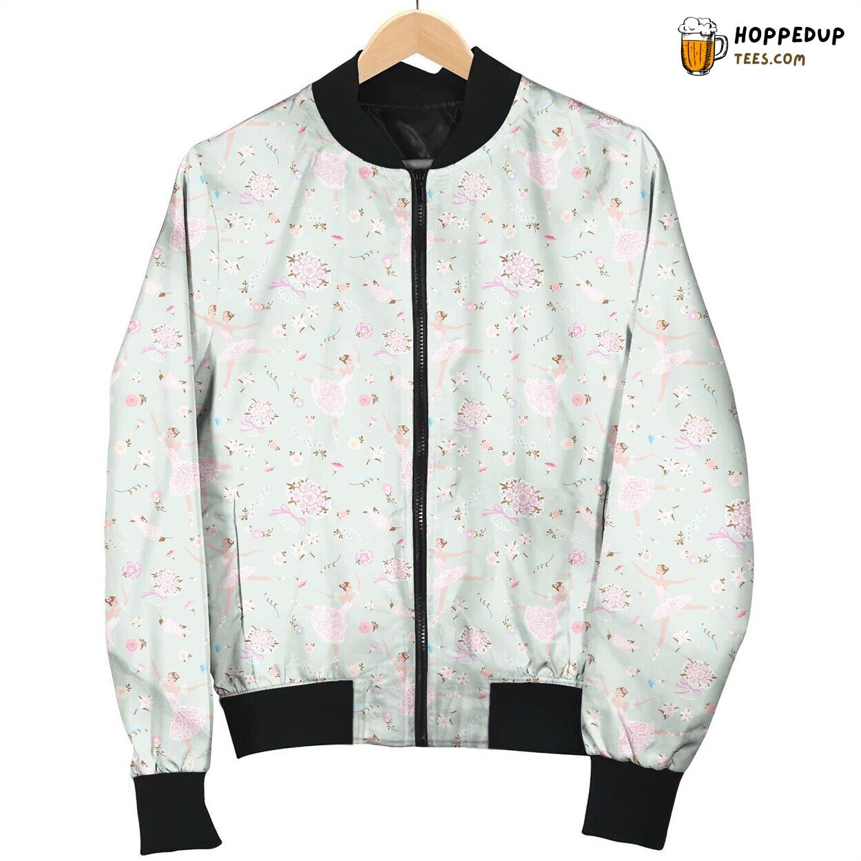 Ballet Dancers Mint Green Bomber Jacket