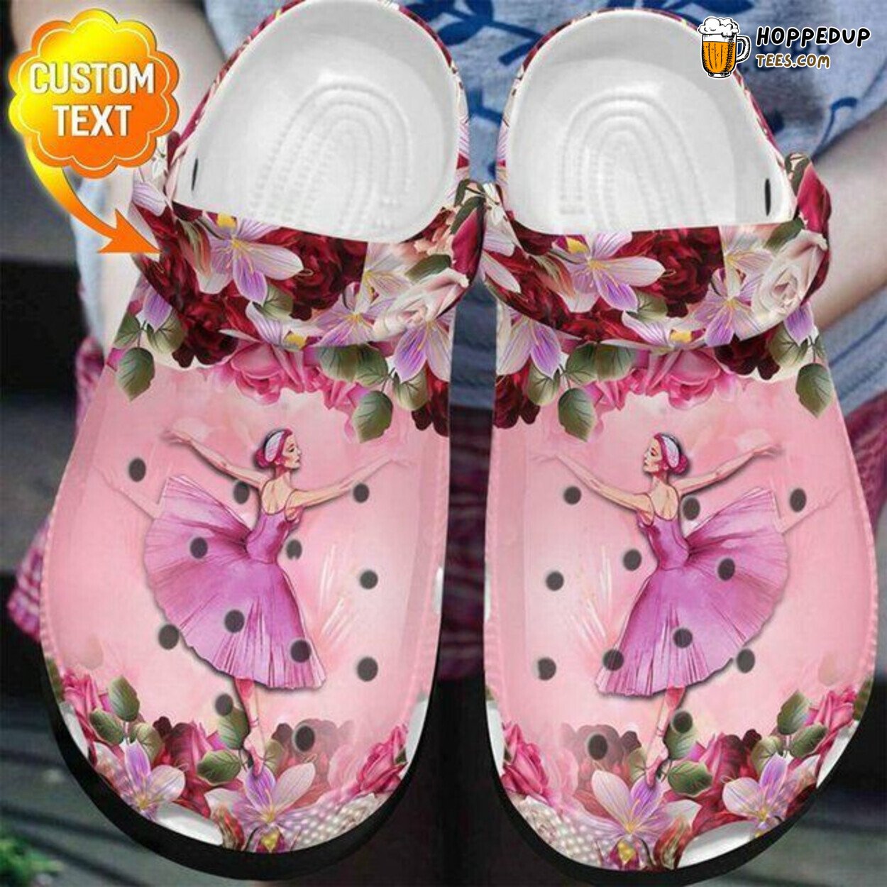 Ballet Flower Personalized Lover Gift Comfortable Unique Rubber Clogs