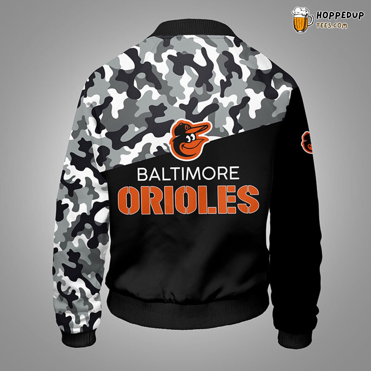 Baltimore Orioles MLB Unique Camouflage Orange Bomber Jacket Design