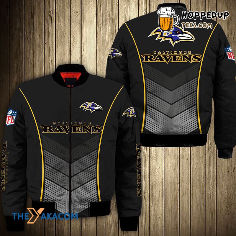 Baltimore Ravens Black Football Bomber Jacket Christmas Fan Outerwear