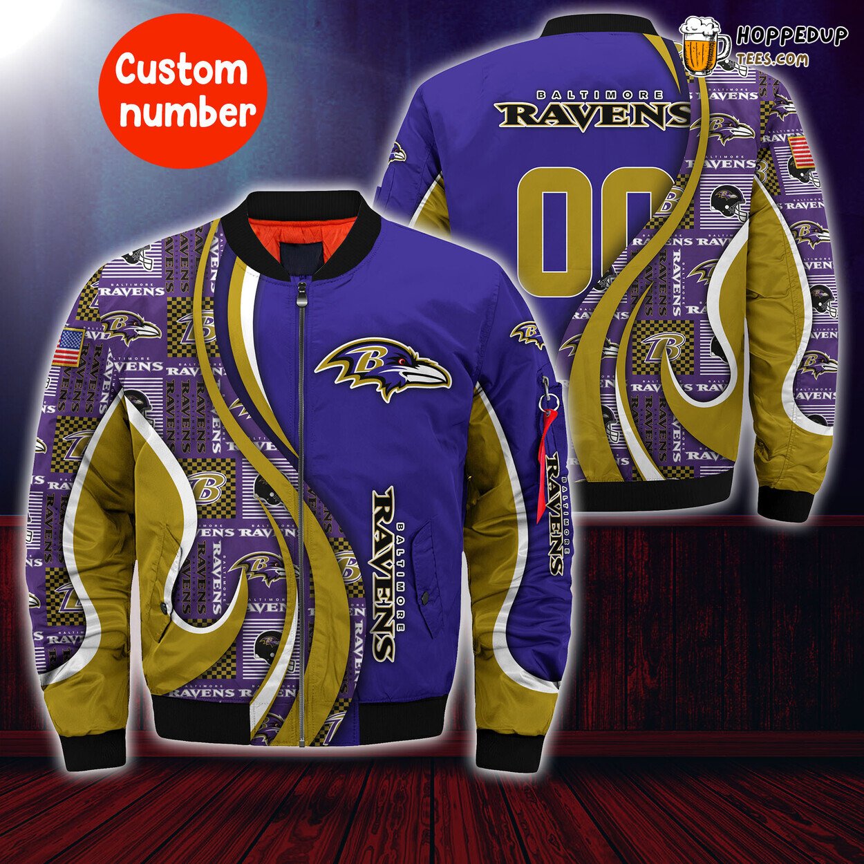 Baltimore Ravens Bomber Jacket Custom Number Trendy Unique Design