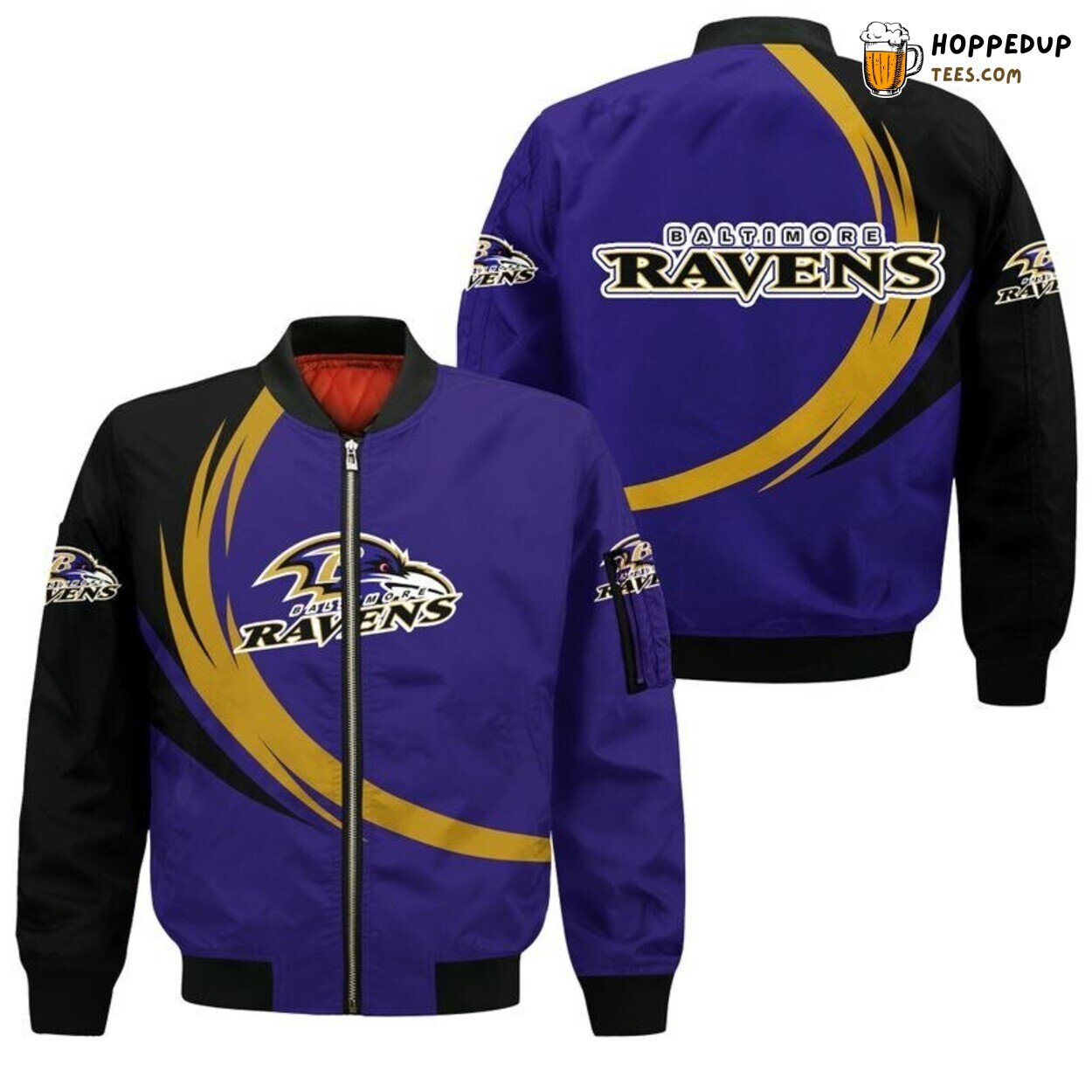 Baltimore Ravens Curve Graphic Premium Bomber Jacket Unique Design