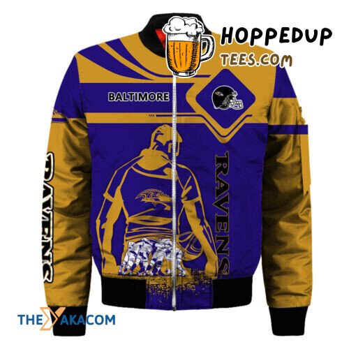 Baltimore Ravens Football Men’s Flight Player Bomber Jacket Christmas Gift