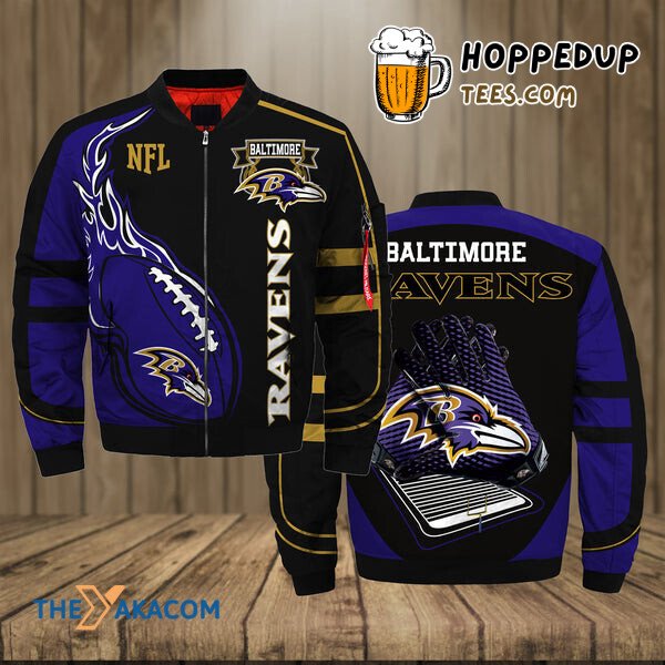 Baltimore Ravens Hand Football Bomber Jacket Christmas Outerwear Gift