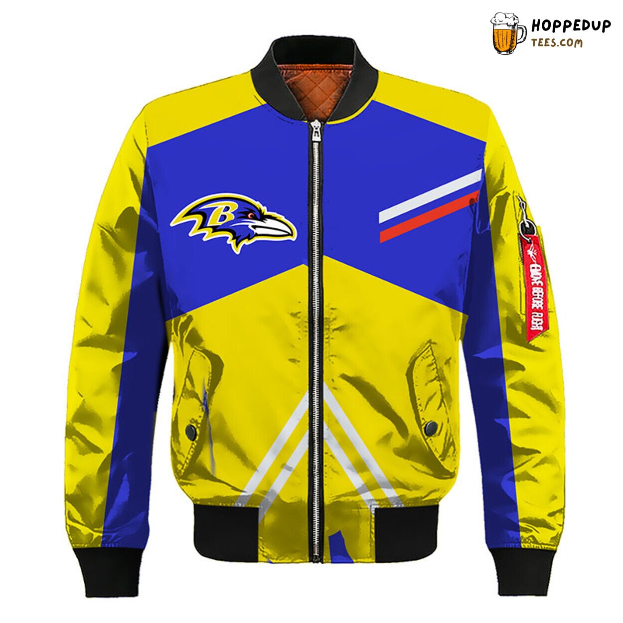 Baltimore Ravens NFL Bomber Jacket Yellow Blue Distinct Style