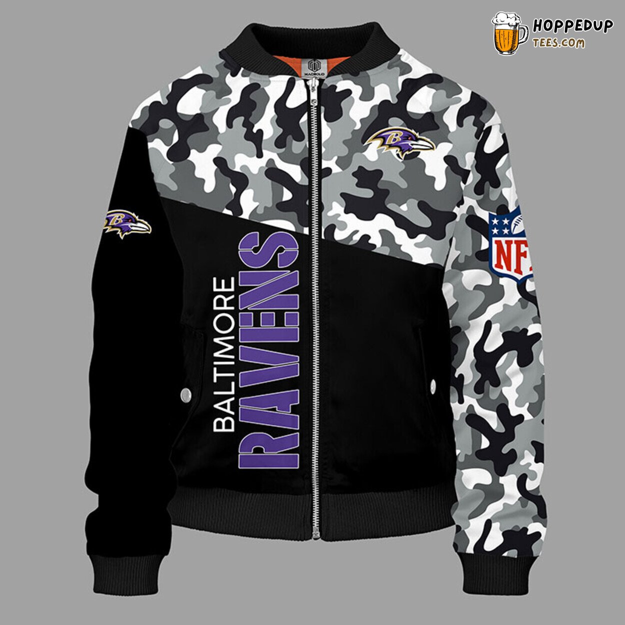 Baltimore Ravens NFL Camouflage Violet Bomber Jacket Unique Look Baltimore Ravens NFL Camouflage Violet Bomber Jacket Unique Look