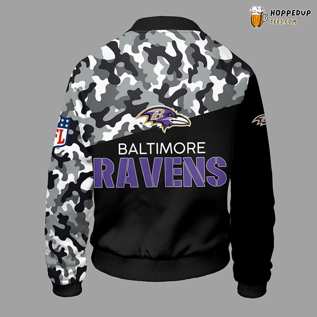 Baltimore Ravens NFL Camouflage Violet Bomber Jacket Unique Look
