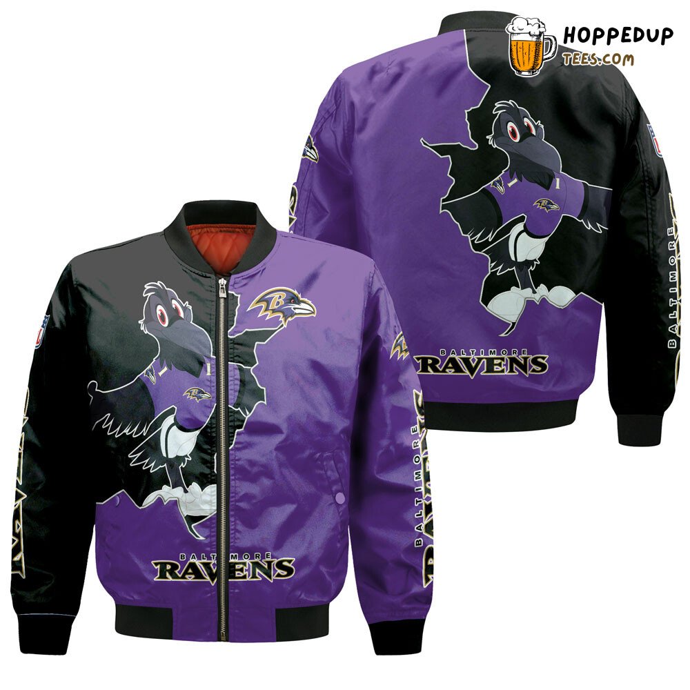Baltimore Ravens NFL Classic Purple Black Bomber Jacket Line