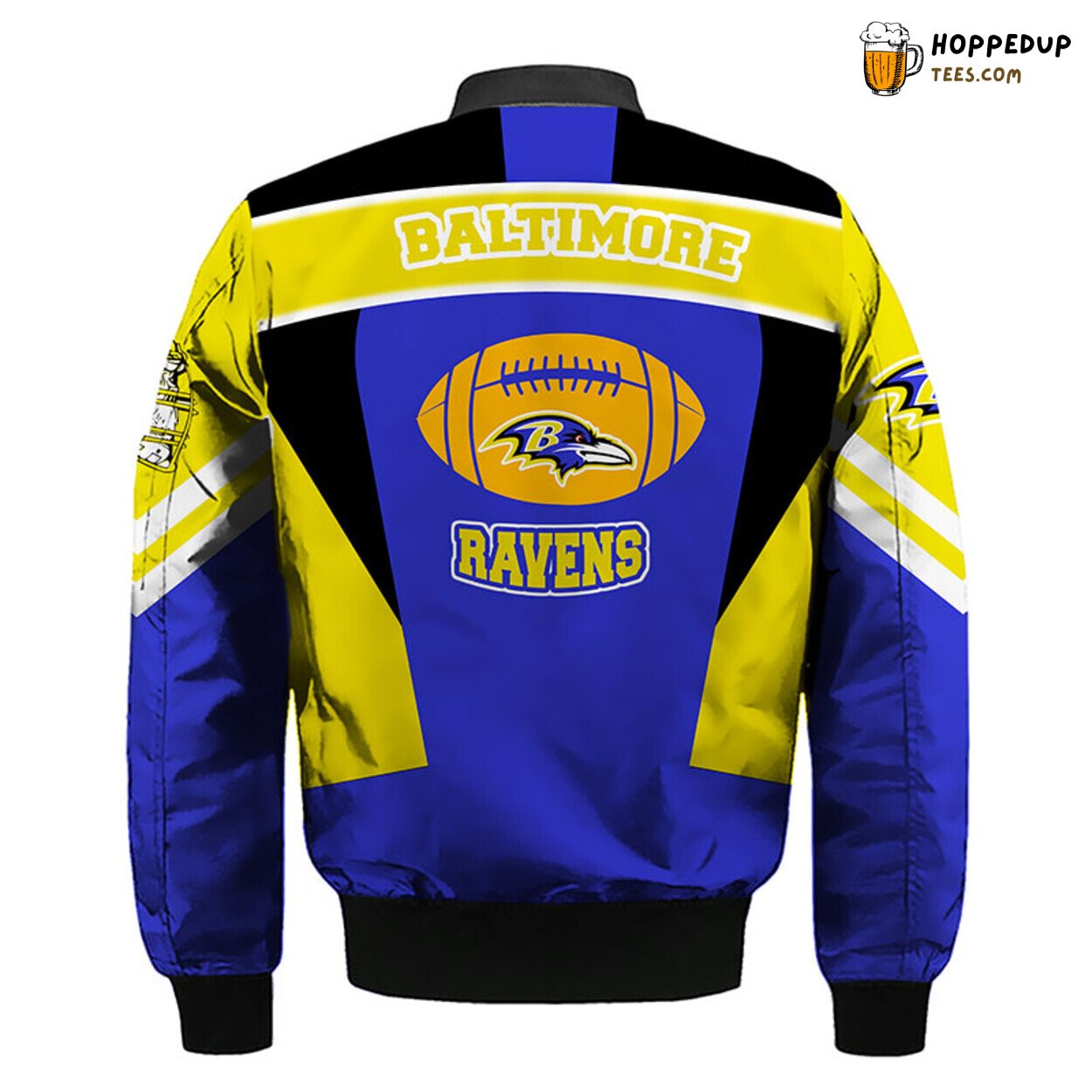 Baltimore Ravens NFL Skull Yellow Blue Bomber Jacket Unique Style