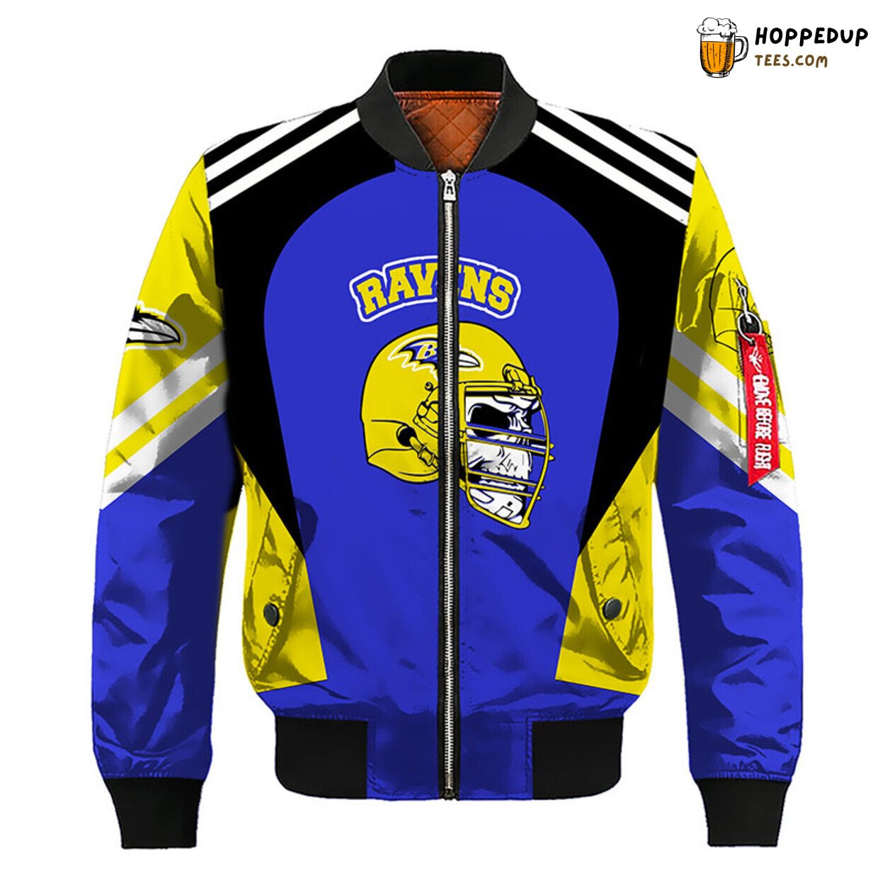 Baltimore Ravens NFL Skull Yellow Blue Bomber Jacket Unique Style Baltimore Ravens NFL Skull Yellow Blue Bomber Jacket Unique Style