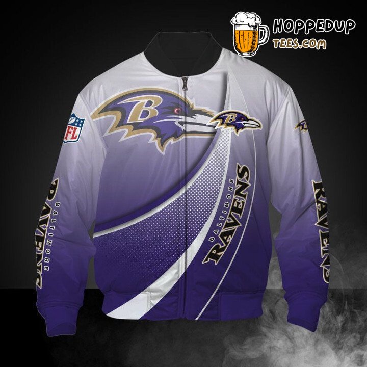 Baltimore Ravens NFL Subtle Light Purple Bomber Jacket Style