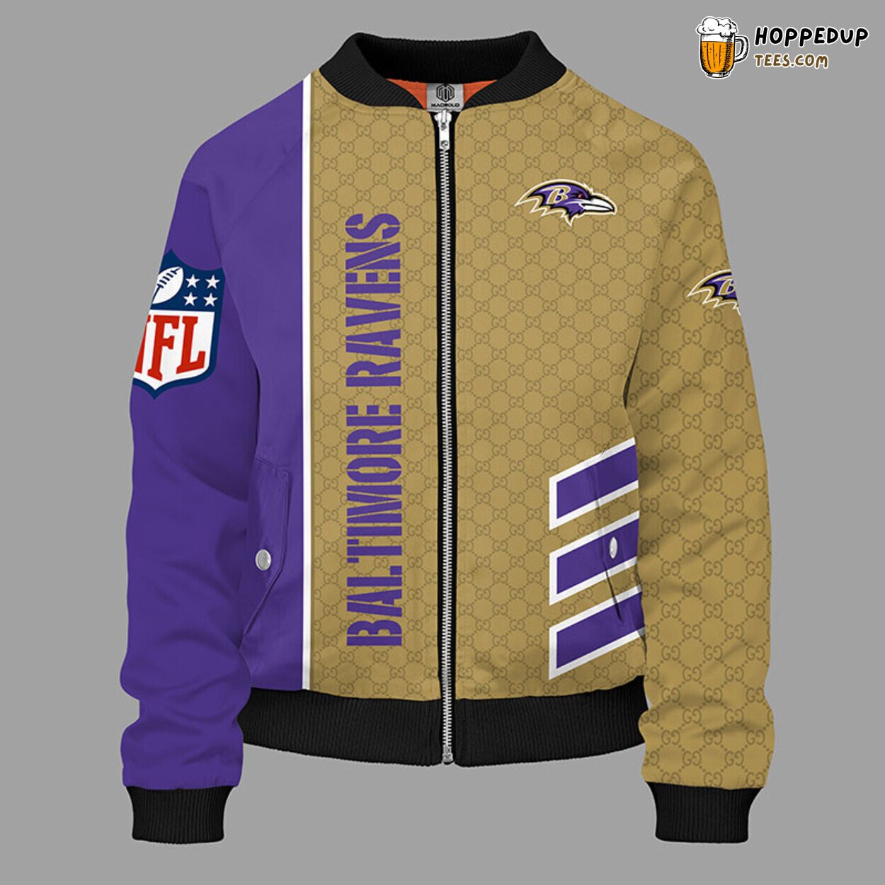 Baltimore Ravens NFL Unisex Bomber Jacket Violet Unique Theme Baltimore Ravens NFL Unisex Bomber Jacket Violet Unique Theme
