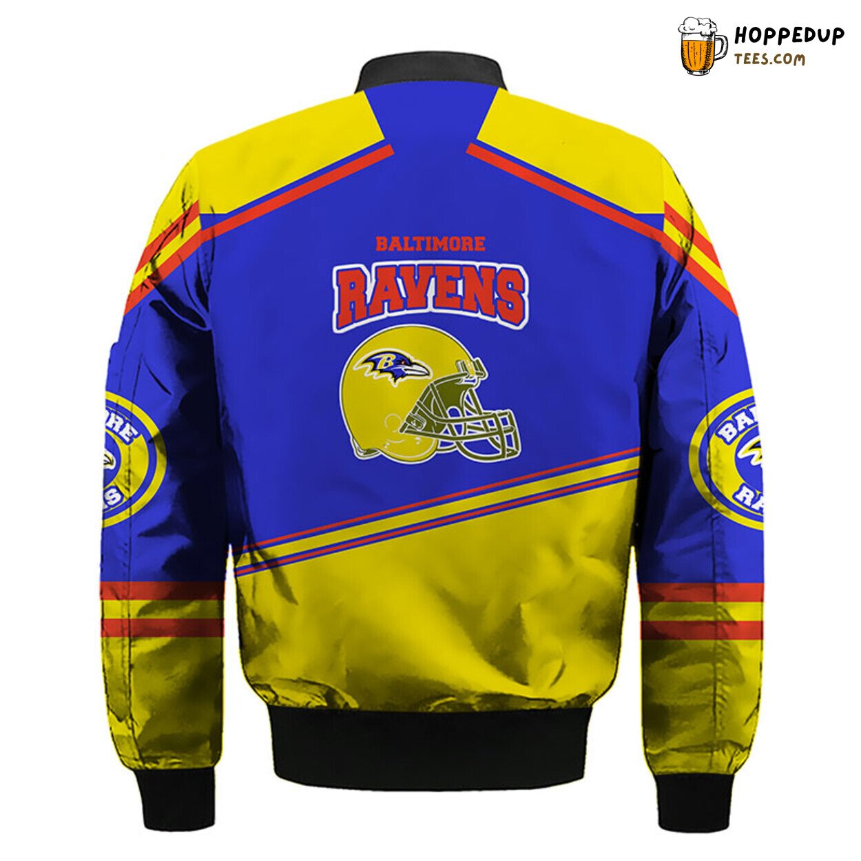 Baltimore Ravens NFL Unisex Bomber Jacket Yellow Blue Look