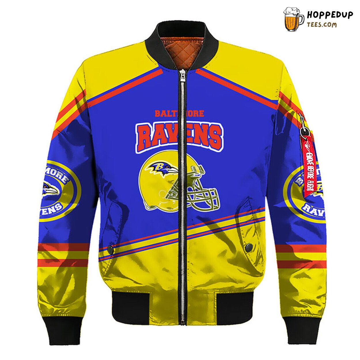 Baltimore Ravens NFL Unisex Bomber Jacket Yellow Blue Look Baltimore Ravens NFL Unisex Bomber Jacket Yellow Blue Look