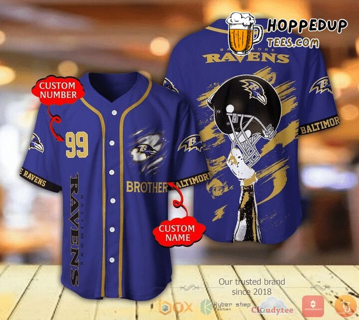 Baltimore Ravens Purple Personalized Baseball Jersey Unisex Bold Look
