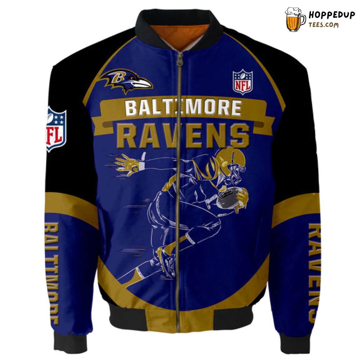 Baltimore Ravens Running Bomber Jacket Football Graphic Player