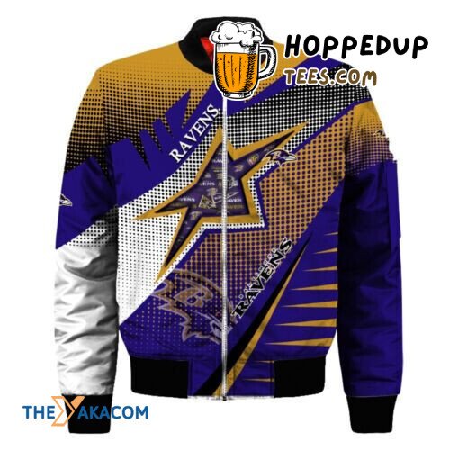 Baltimore Ravens Star Football Bomber Jacket Christmas Fan Outerwear