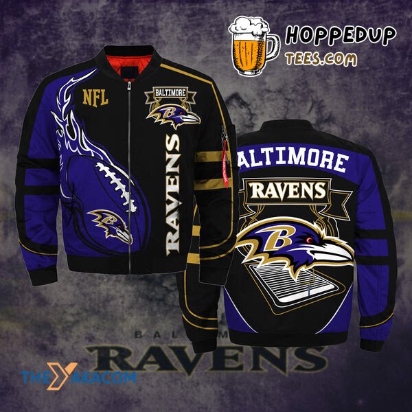 Baltimore Ravens Symbol Football Bomber Jacket Christmas Outerwear Gift