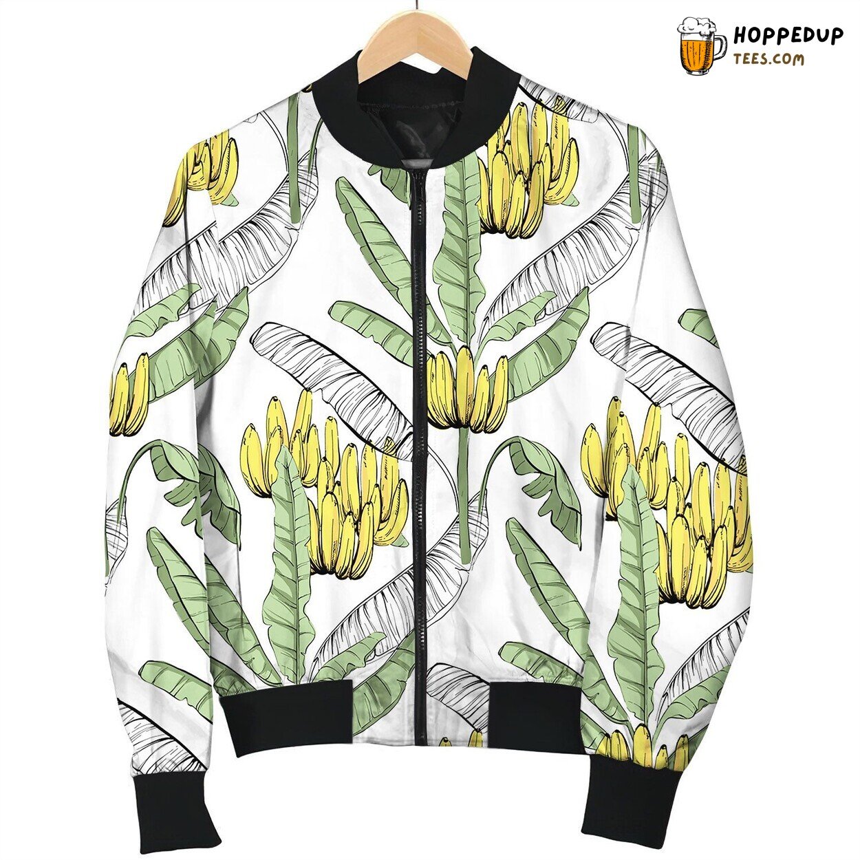Banana Custom Jungle Fabric Seamless Pattern Bomber Jacket