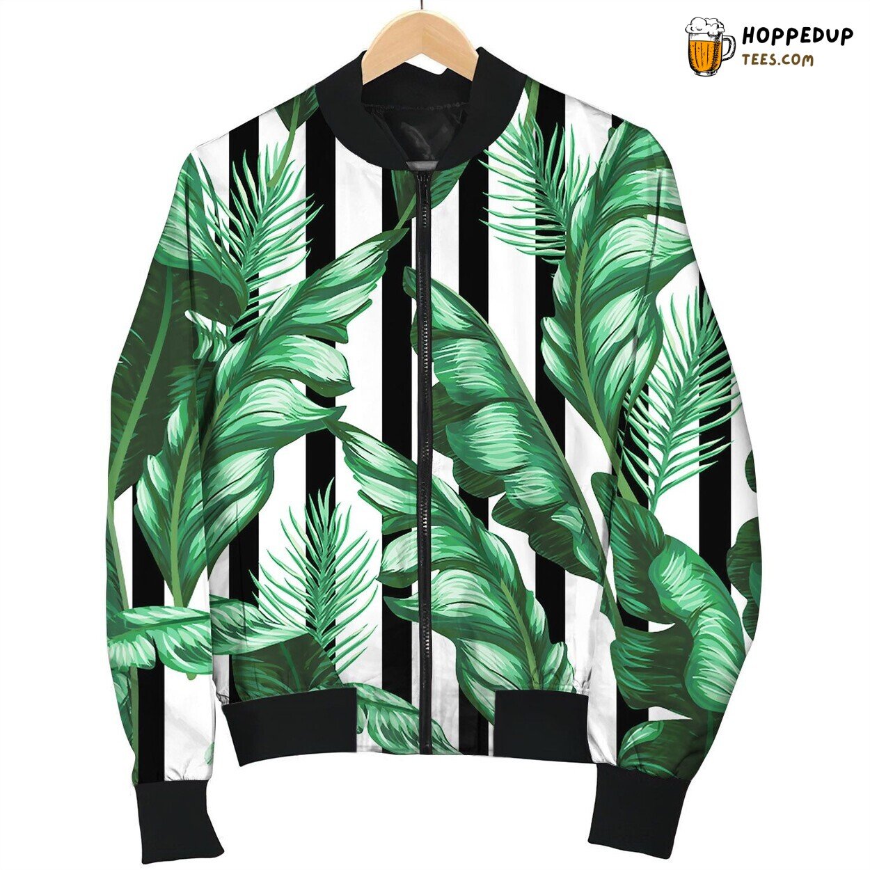 Banana Leaves Pattern Tropical Background Bomber Jacket
