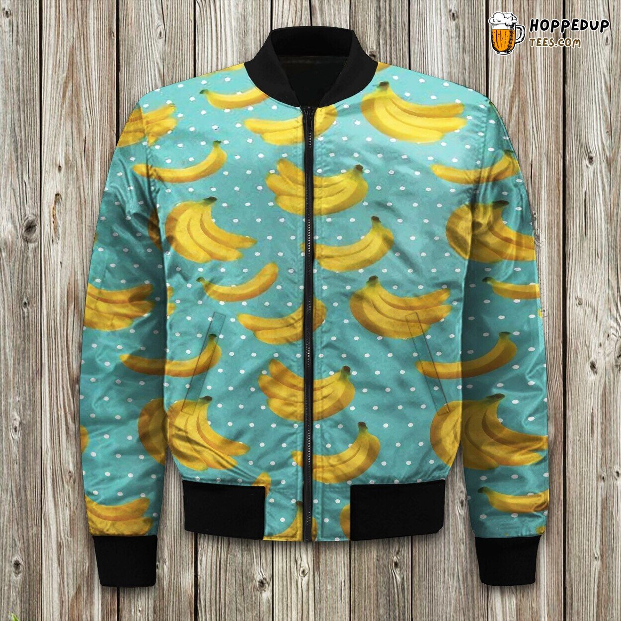 Banana Pattern Print Design Bomber Jacket