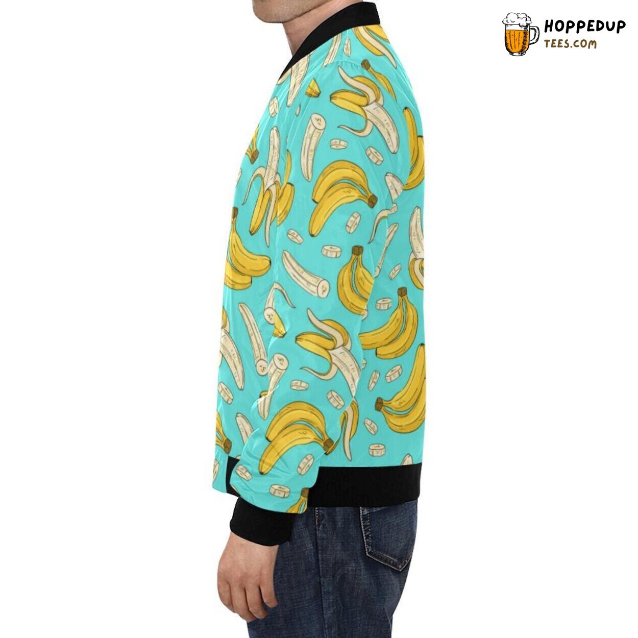 Banana Pattern Print Men’s Bomber Jacket Exclusive Design Look