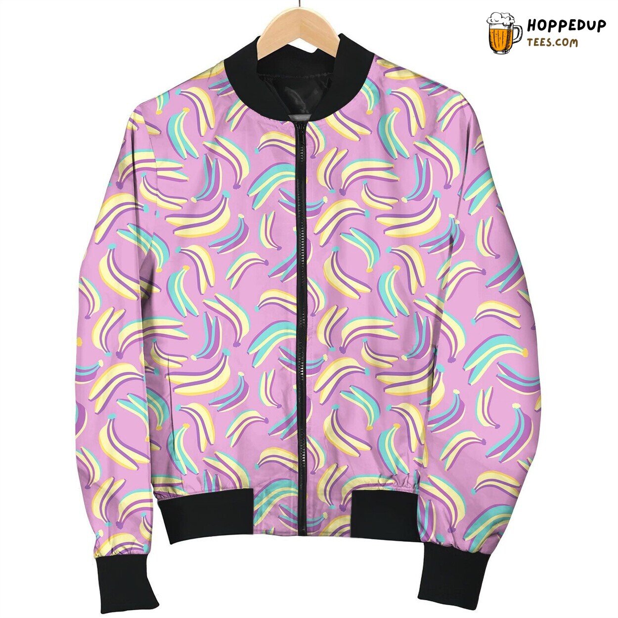 Bananas On Purple Bomber Jacket