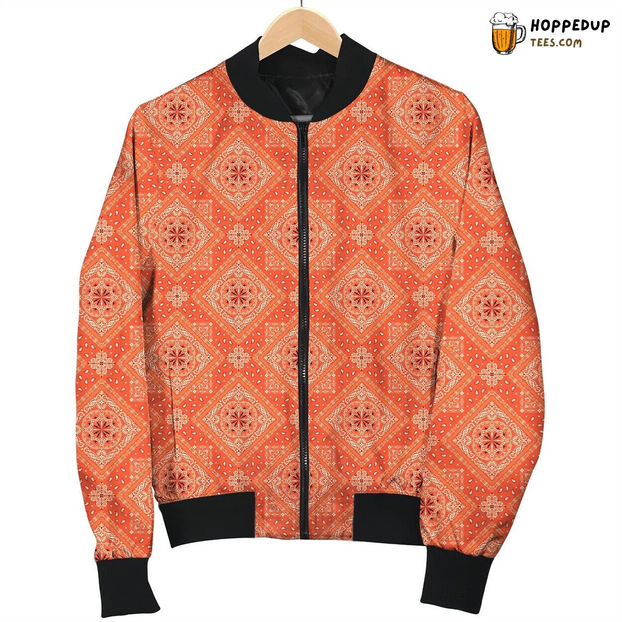 Bandana On Orange Bomber Jacket