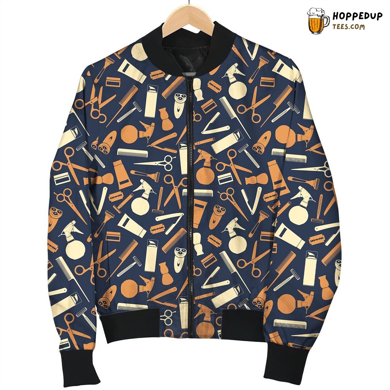 Barber Enthusiast Tools Highlighted Winter Bomber Jacket Theme