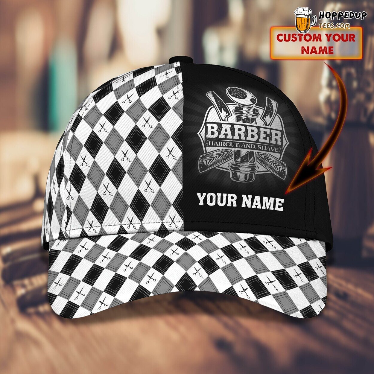 Barber Summer Classic Customized Cap Hair Cut Salon Uniform Design