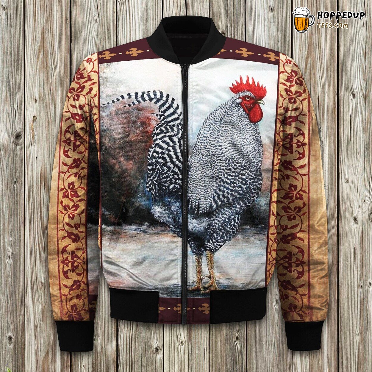 Barred Rock Rooster Bomber Jacket
