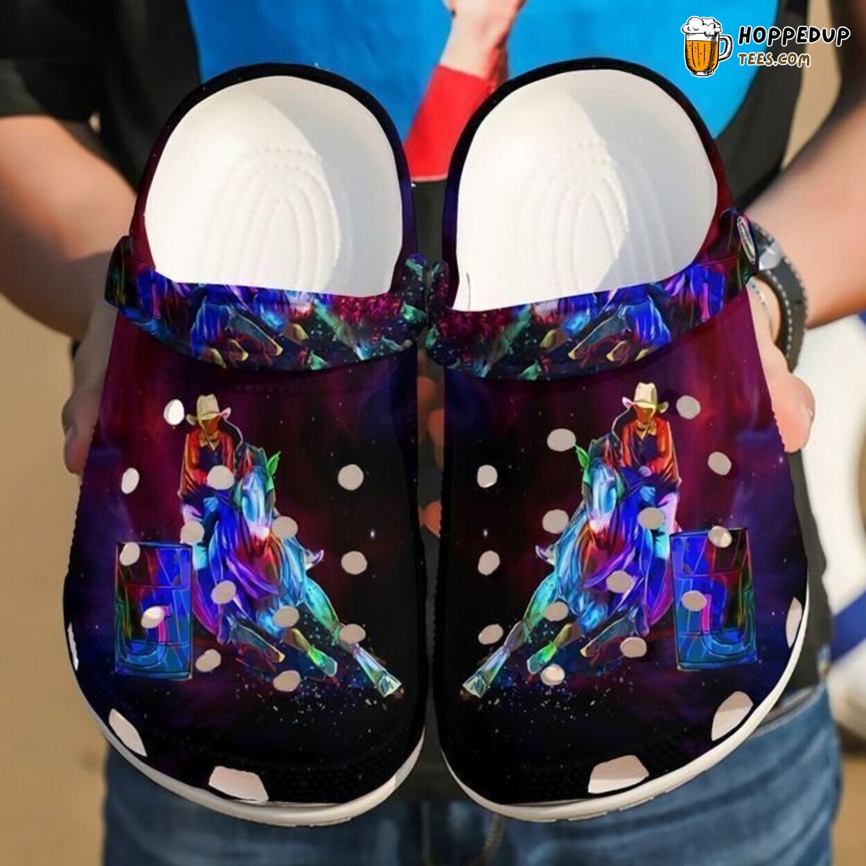 Barrel Racing Galaxy Theme Classic Comfortable Unique Design Clogs