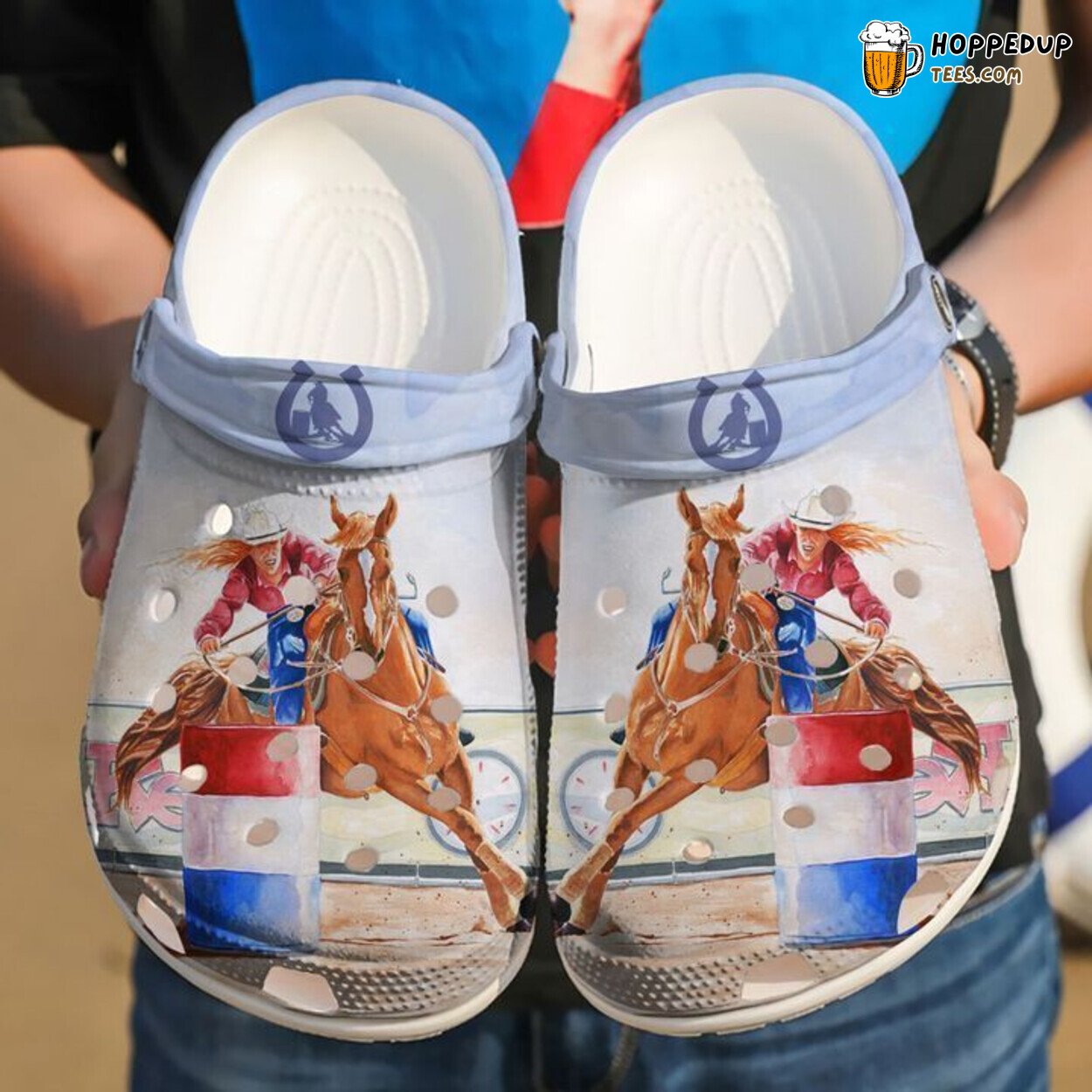 Barrel Racing Love Themed Classic Comfortable Unique Clogs Shoes