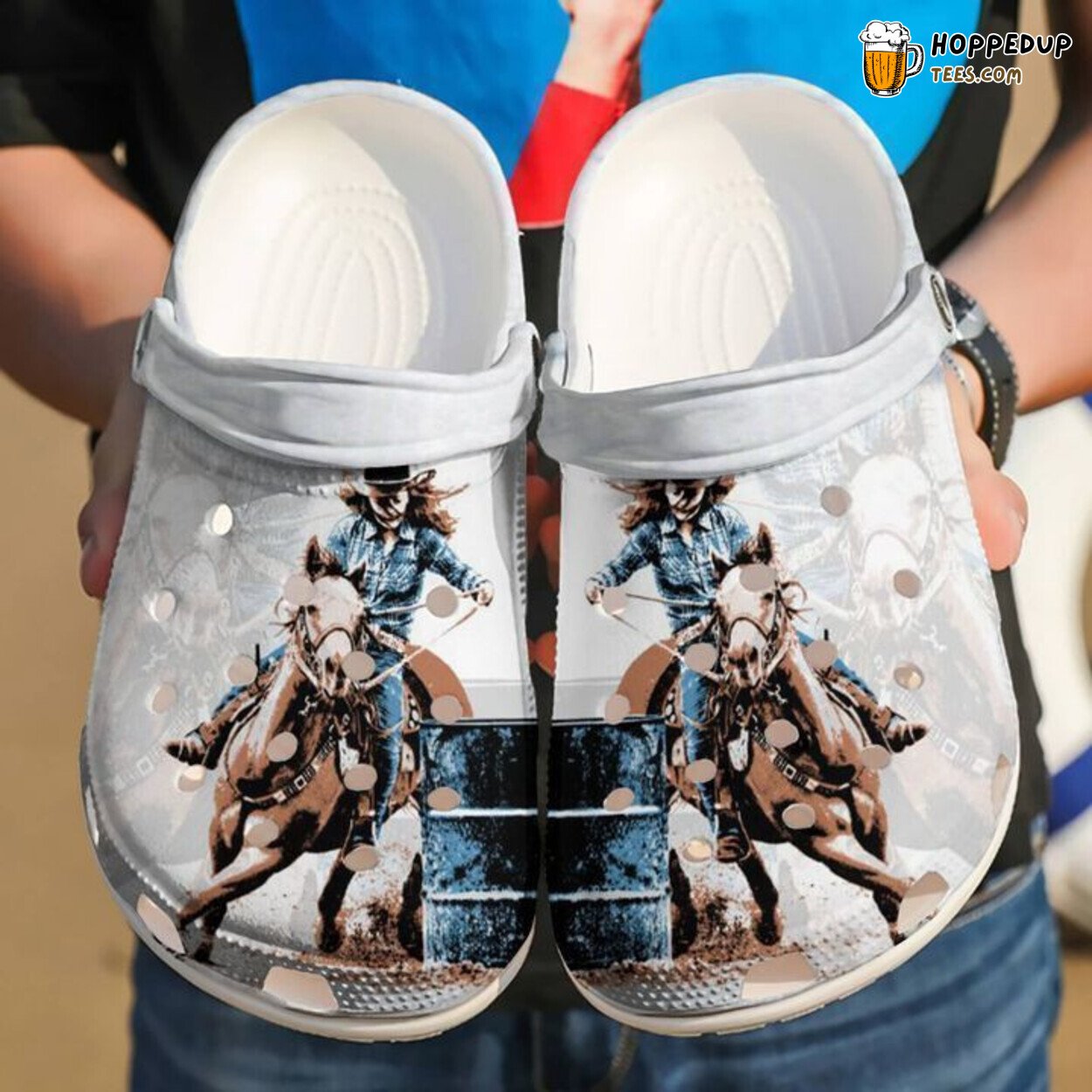 Barrel Racing Lover Themed Classic Comfortable Unique Clogs Shoes