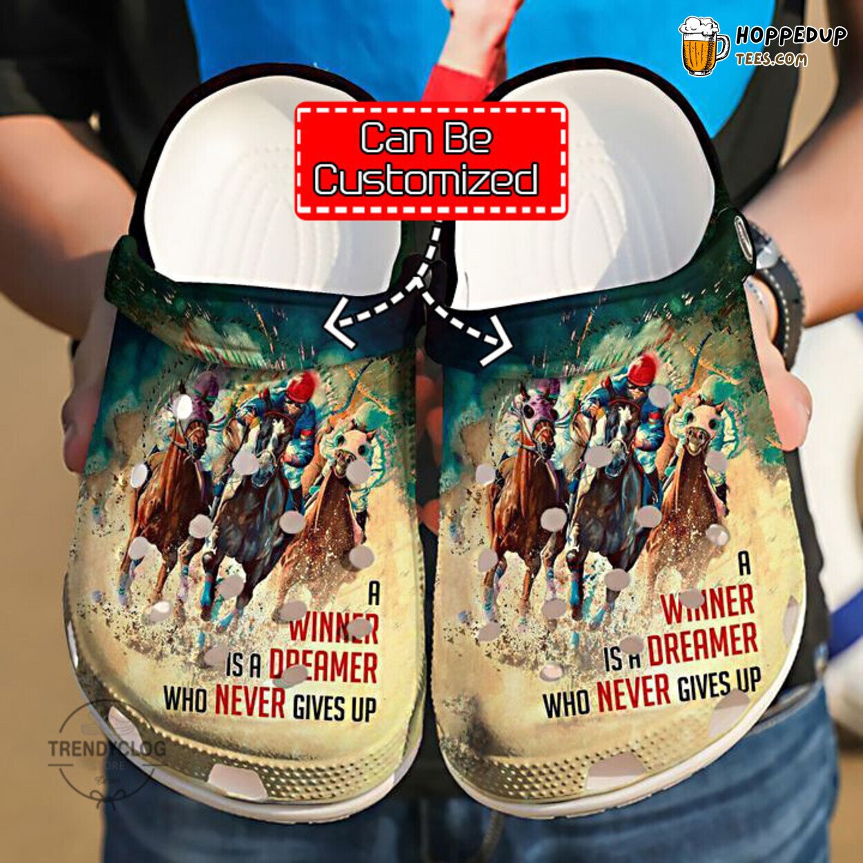 Barrel Racing Never Give Up Theme Personalized Comfortable Clogs