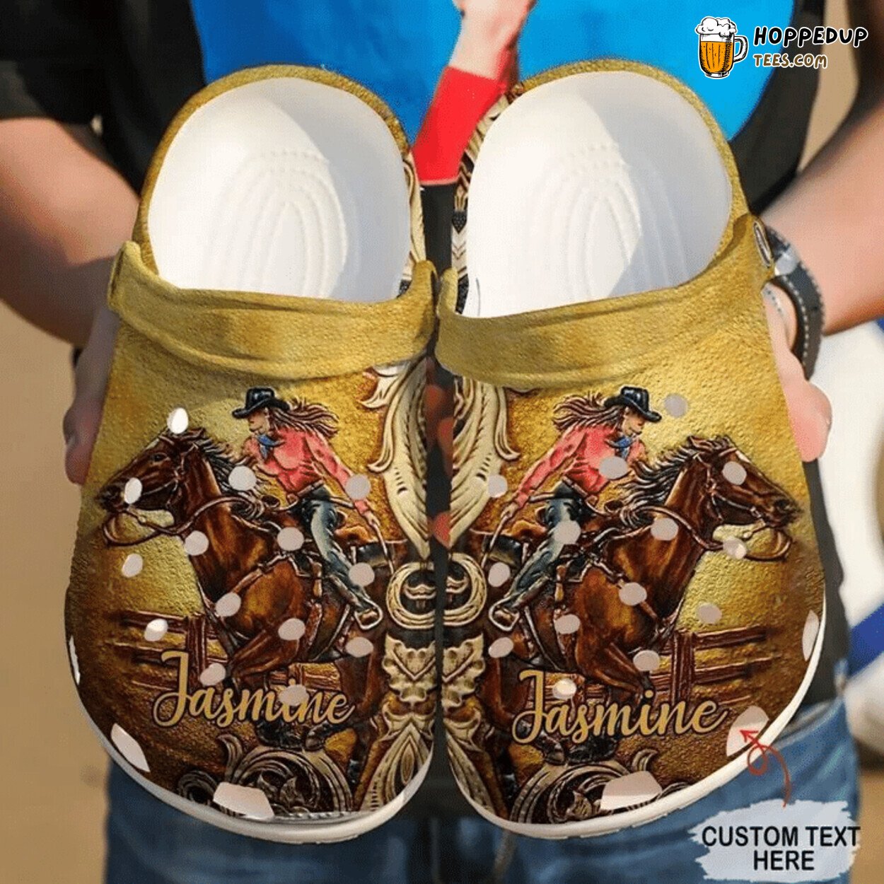 Barrel Racing Personalized Girl Themed Comfortable Clogs Shoes