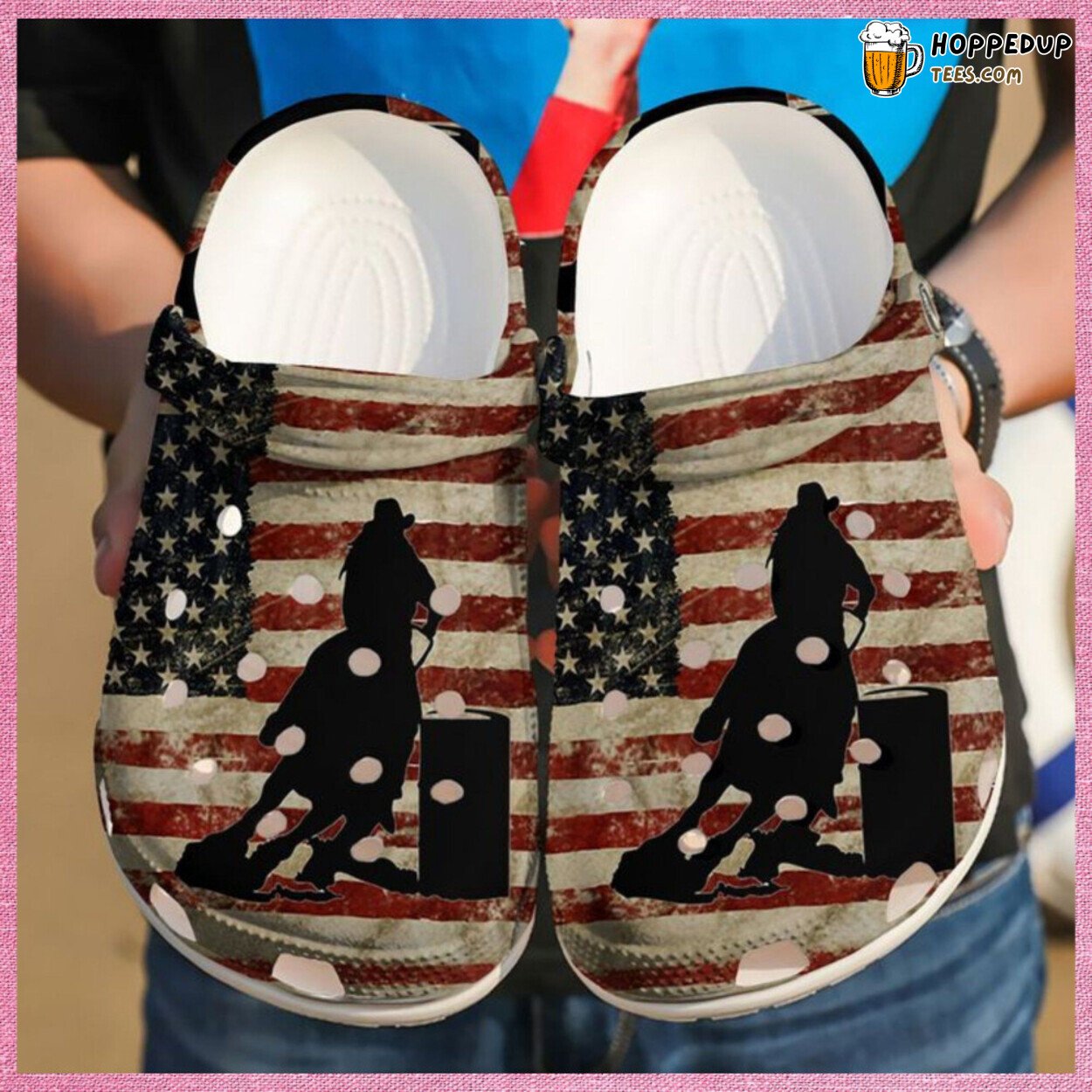 Barrel Racing US Theme Comfortable Stylish Unique Rubber Clogs