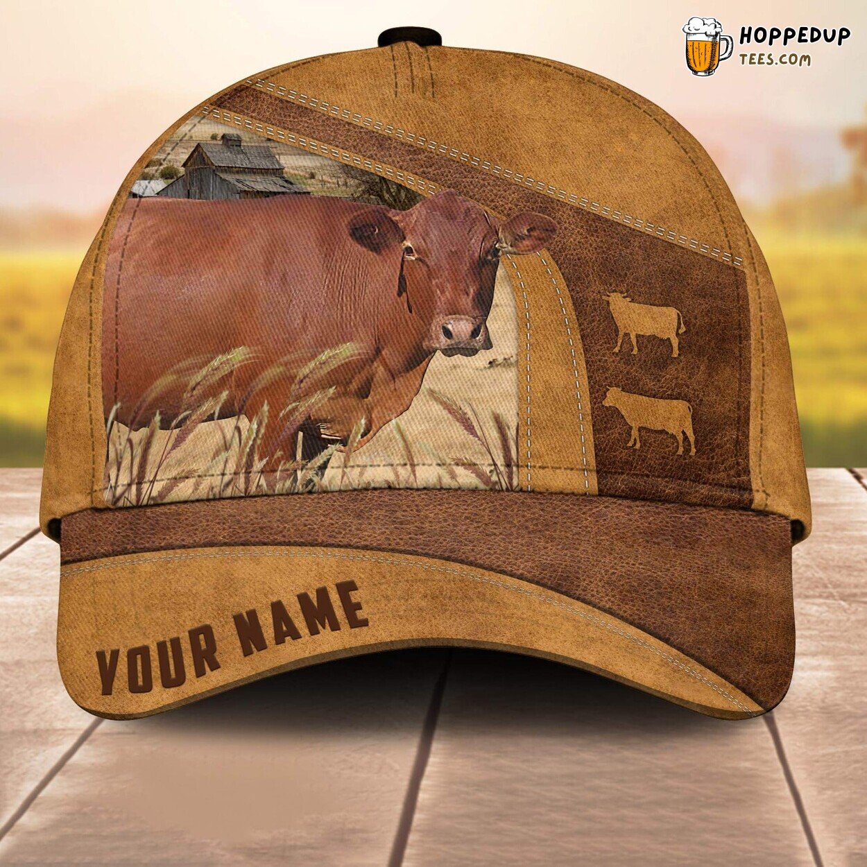 Barzona Custom Baseball Cap Farm Lovers 3D Print Animal Leather Pattern