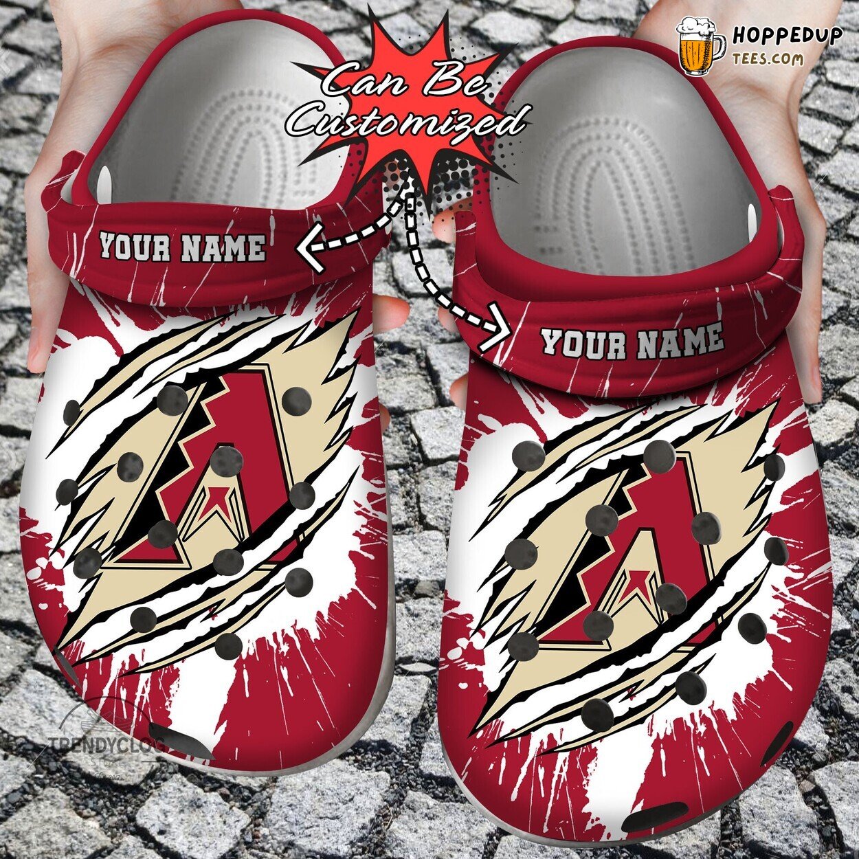 Baseball ADiamondbacks Ripped Claw Personalized Clog Shoes Unique