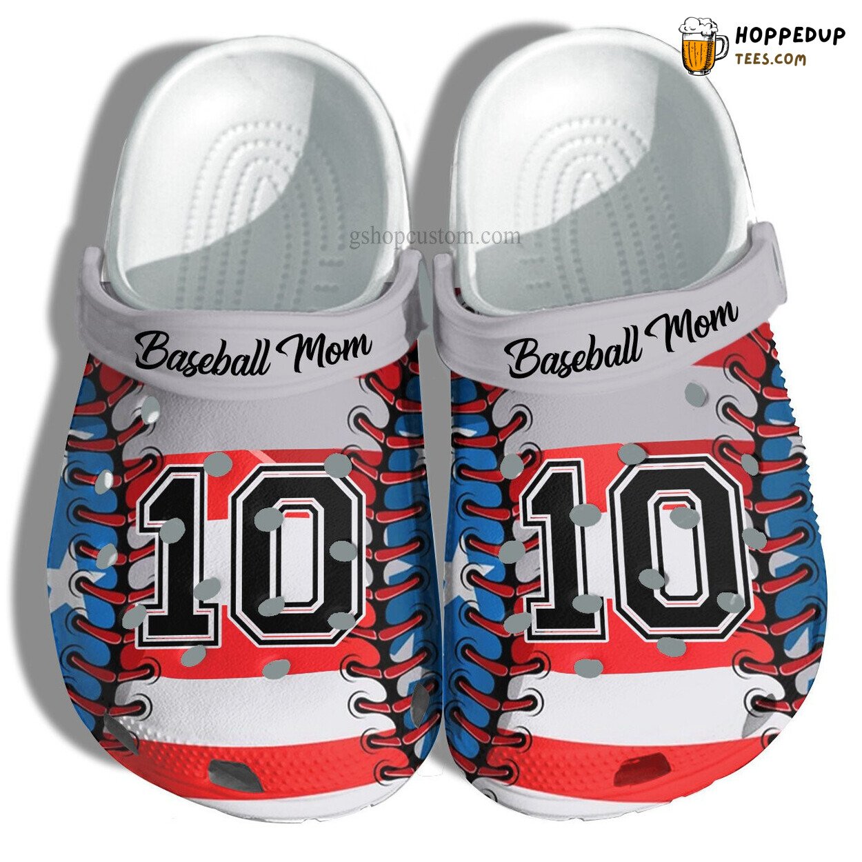 Baseball America Flag Croc Custom Name Number July Birthday Son Gift