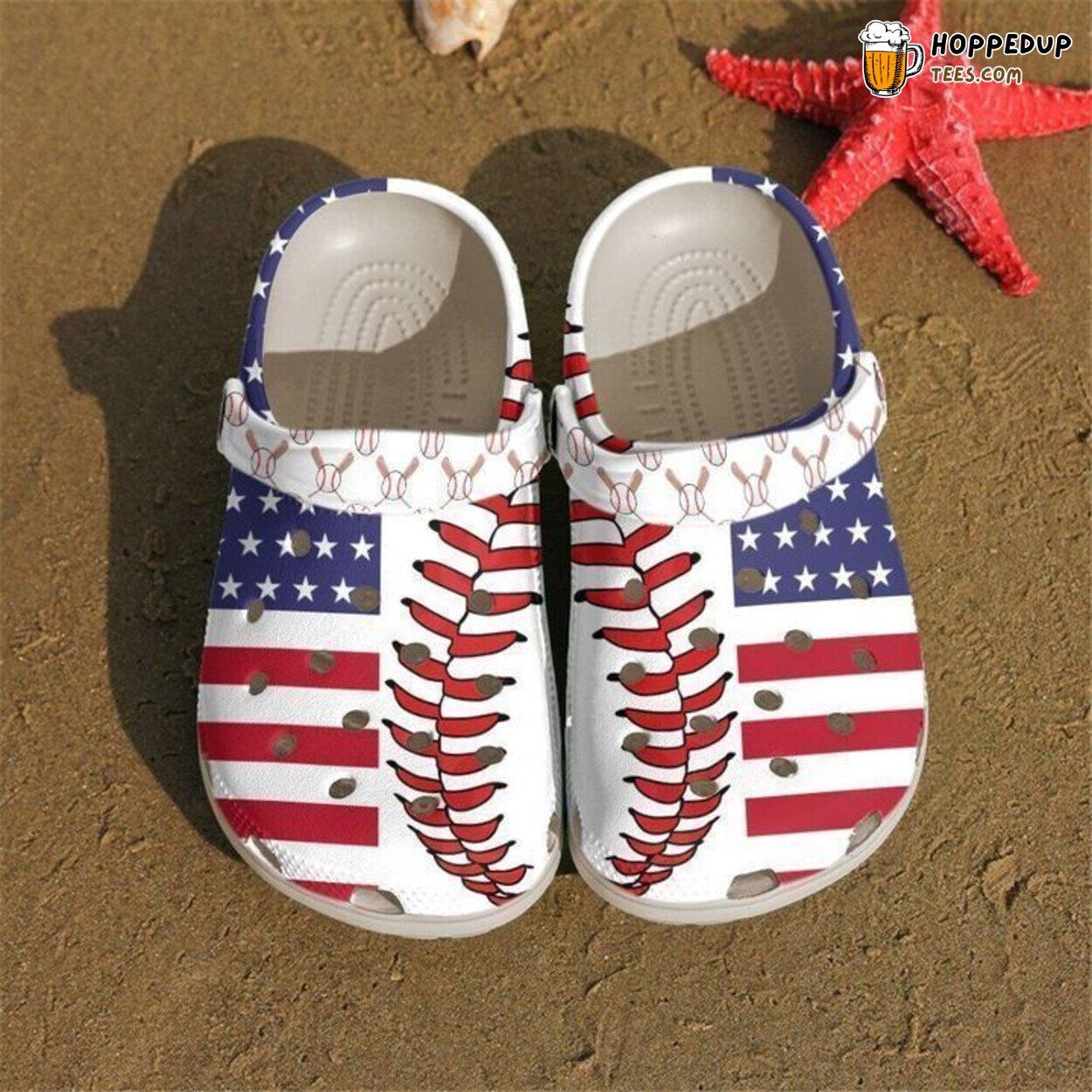 Baseball American Theme Classic Comfortable Clogs Shoes Sports Enthusiast Gift
