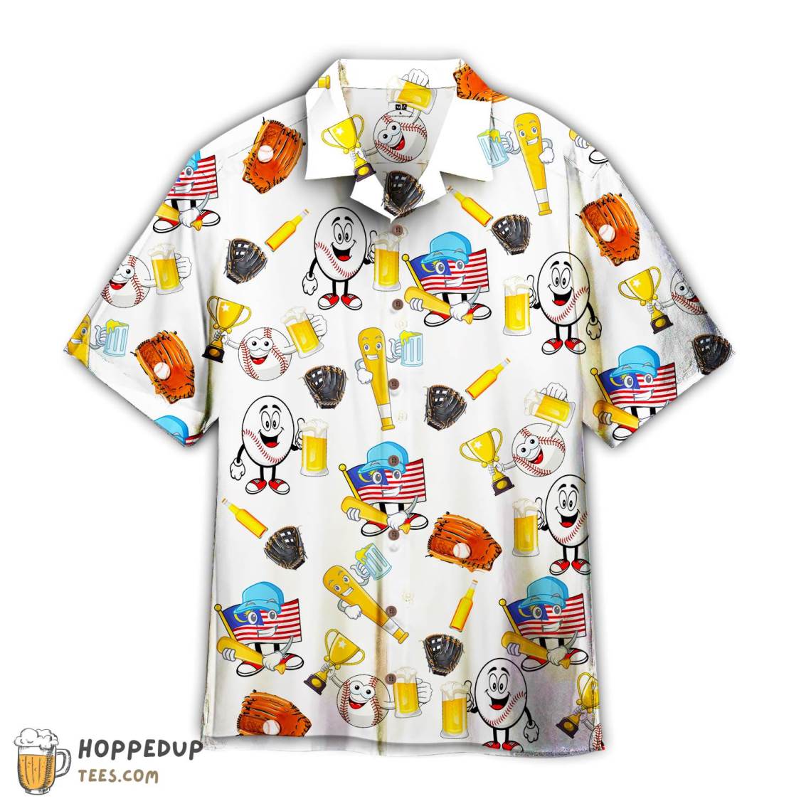 Baseball And Beer Hawaiian Shirt
